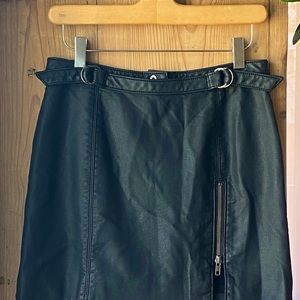 Free People Black Faux Leather Mini Skirt